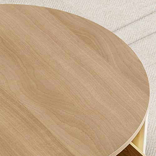 Nizame Solid Wood Coffee Table Modern Rounded Table Top 2 Drawers Minimalist Creative Simple Household Living Room Small House #TOP6