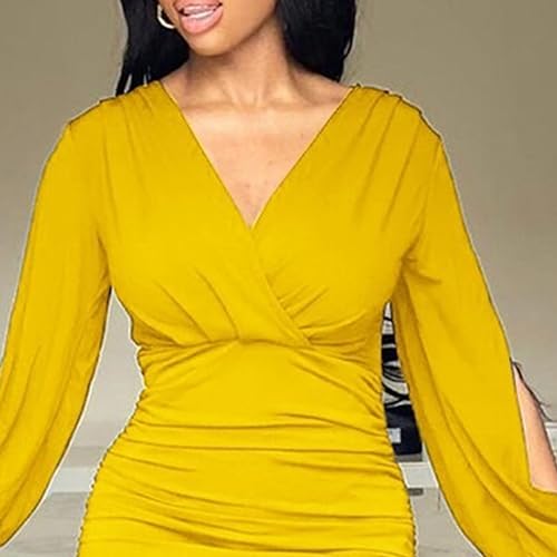 Robe jaune corolle douce XXL pour flatter et affiner les courbes