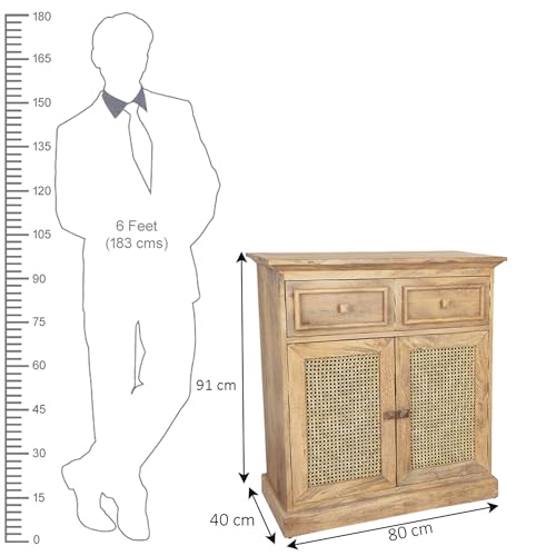 Image of The Attic Ardenwood Classic Cane Door Sideboard,Wooden Sideboard Cabinet, Cane Door Sideboard, Natural Cane