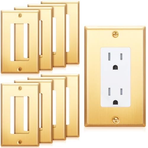 Placa de pared dorada Zonon de metal cepillado resistente para interruptor elegante 2