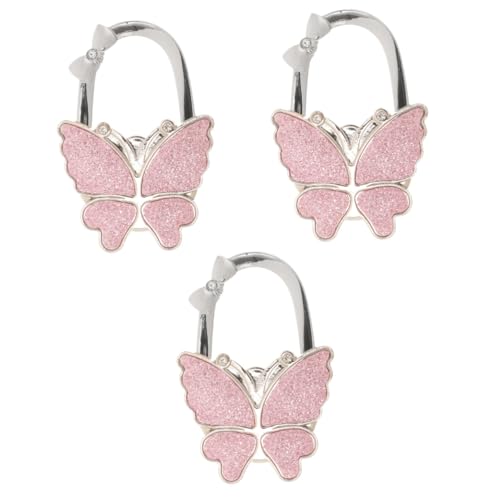 Housoutil 3pcs Large Butterfly Bag Hook Desk Accessories The Tote Bag Purse Desk Hooks Double Team Miss Fold