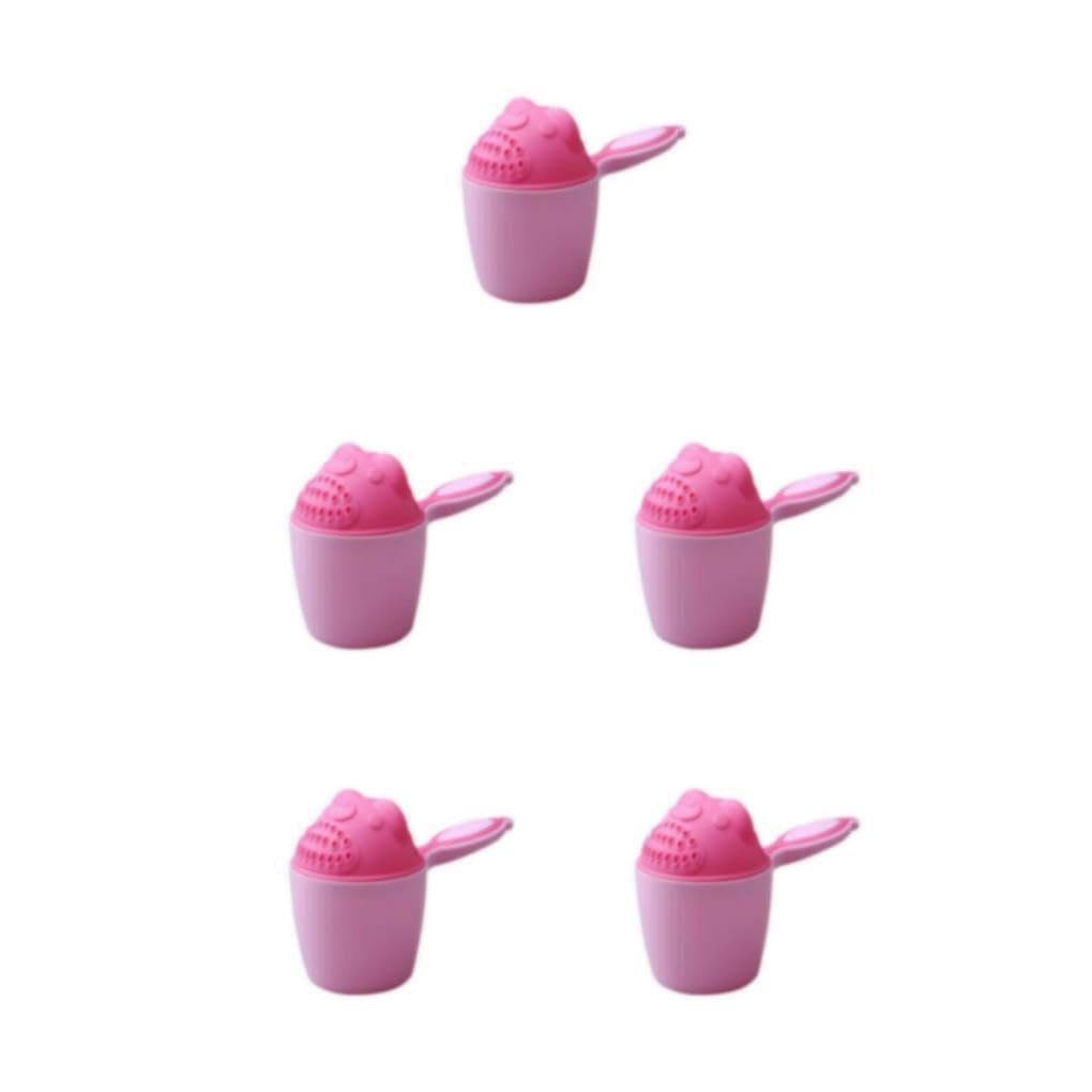 Allayu 5 Set of Multifunctional Hair Washing Cup For Babies Durable And Practical Safety And Reliable PP Baby Shower Shampoo Cup pink, pink 5Set