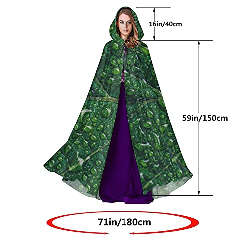 Groene bladeren volledige lengte capuchon cape gewaad cosplay kostuum fancy cape Halloween decoraties feest - Afbeelding 6
