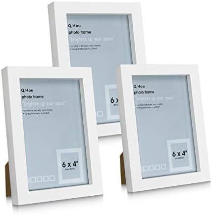 Q.Hou A3 Grey Photo Frame Set of 2 with Mat, Mount for A4 Picture or Certificate, Perspex Front for Wall Decor(005UK-QH-PFA3-BG)