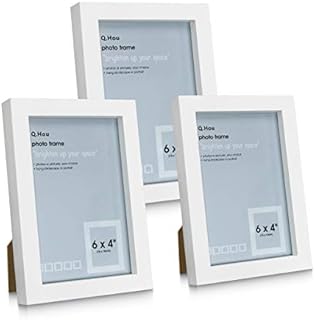Q.Hou A3 Grey Photo Frame Set of 2 with Mat, Mount for A4 Picture or Certificate, Perspex Front for Wall Decor(005UK-QH-PFA3-BG)