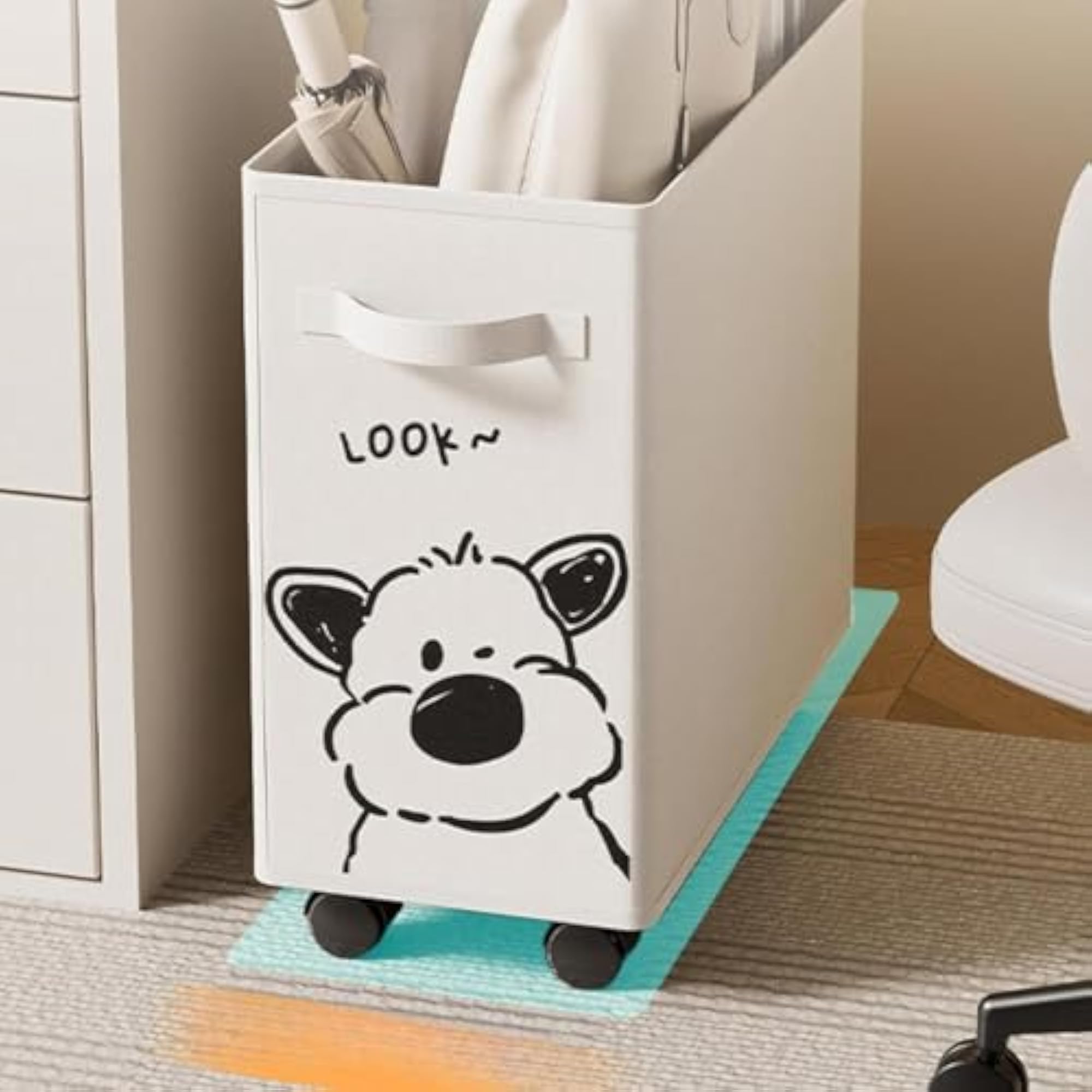 Under Desk Utility Cart Space Saving Mobile Shelf for Kitchen