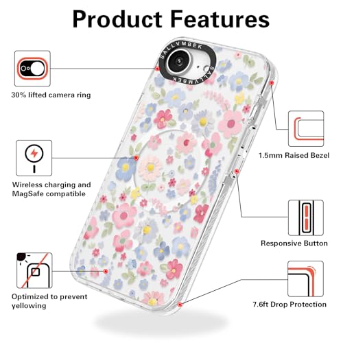 Coque iPhone 16e magnétique avec fleurs mignonne : le cadeau idéal - 6