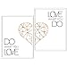 Produktbild POSTER-SET mit Spruch DO WHAT YOU LOVE 40x50 mit Herz in Rose-Gold - BILDER-SET XXL Typographie - WAND-BILD - STATEMENT Zitat Sprüche Schriftzug Liebe - WAND-DEKORATION schwarz weiß - WAND-DEKO