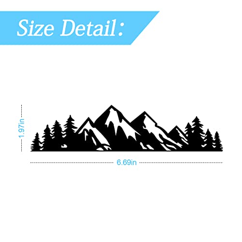 7 Inch Snow Mountain Tree Stickers For Car, Mountains Graphic Logo Decals, Premium Badge Decals For Car Trunk Tailgate Emblem, Car Decoration Accessories For Suv, Sedan, Truck (Black Mountain/2 Pcs) #TOP1