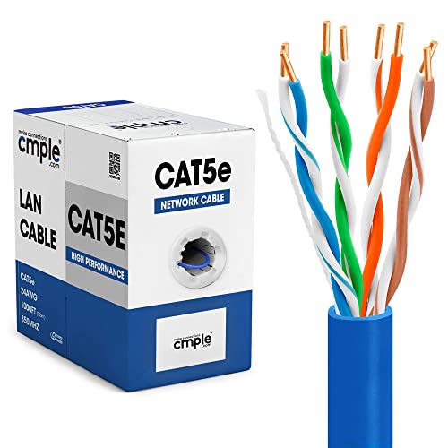 Cmple 1010-AMAZON Cat5E Ethernet Cable 1000Ft Gigabit Network Cat 5E Bulk Unshielded Twisted Pair cover