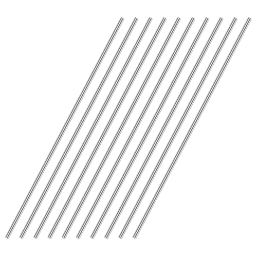 Image of uxcell 5mm x 400mm 304 Stainless Steel Solid Round Rod for DIY Craft - 12pcs