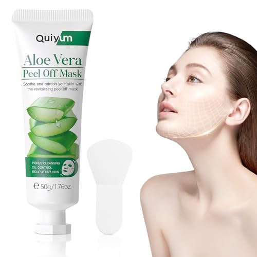 Mascarilla Facial con Aloe Vera,50g Peel off Mascarilla Hidratante Facial,Aloe Vera Gel Exfoliante Facial,Minimiza los Poros