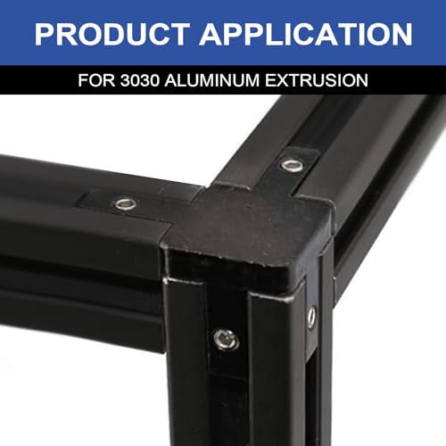 Image of 12pcs 3030 Hardware 3-Way Corner Bracket Angel Connector 3030 Aluminum Extrusion V-Slot Accessories T-Slotted with Screws for 3030 Aluminum Profile 3D Printer Frame Accessories Black