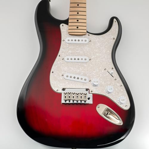 Image of Musiclily SSS 11 Hole Strat Guitar Pickguard for Fender USA /Mexican Made Standard Stratocaster Modern Style, 4Ply Parchment Pearl