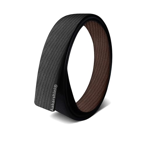 Image of Genuine Italian Leather Reversible Belt Strap Only for Men | No Hole | Without Buckle | Adjustable Cut-to-Fit | Black & Brown | 1.3 Inches Wide