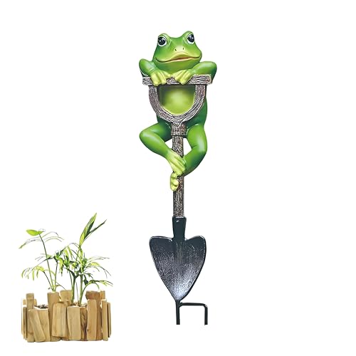 Bssowe Frosch Garten Deko Draußen, Gartenstatue Frosch Mit Schaufel,...