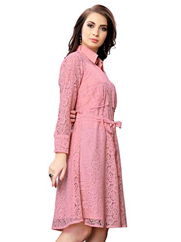 Image of Selvia Women's Net Fit and Flare Knee-Length Casual Dress
