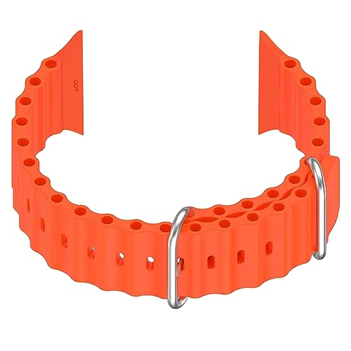 Image of ACM Watch Strap Slide 42mm 44mm 45mm 46mm 49mm Silicone Smart Belt Compatible with Boat Wave Elevate Smartwatch Classic Band Orange