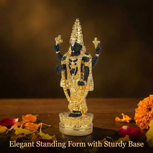 Image of Gold Plated Premium Balaji Statue for Car Dashboard, Gifting, Pooja Room Decor & Home Decoration (Gold)(4.5 Inches)