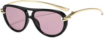 ENTHYI Pilot Sunglasses Popular Fashion Women Vintage Rivets Decoration Gradient Shades Ladies Hipster Round Sun Glasses