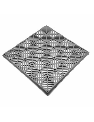 AC - Pack de 6 baldosas de plástico para Exterior, Antideslizantes, encajan como un puzle, Libres de BPA, Ideales para jardín, Piscina, terraza, Fabricadas en España (Gris, 30 x 30 cm)