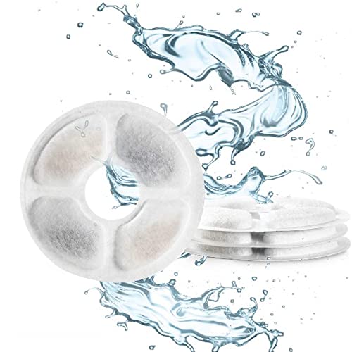Toozey Lot de 4 filtres de rechange pour fontaine à eau pour chat - Filtre pour fontaine à eau pour chat - Filtre de rechange contenant du charbon actif et échange d'ions Cover