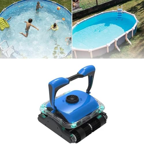 Limpiador automático de piscinas, robot aspirador con pared de escalada, dos cestas de filtro más grandes y cable flotante de 50 pies, fácil de limpiar en el suelo/suelo
