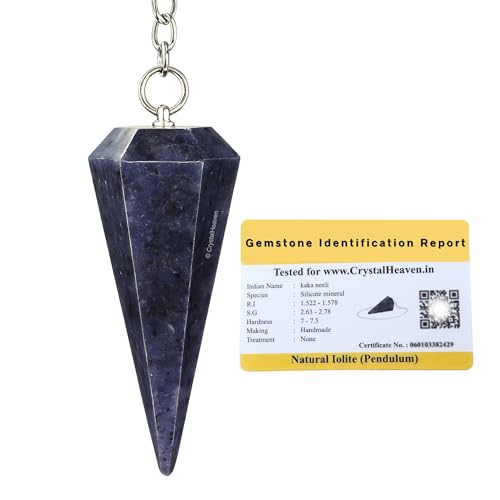 Image of Iolite Pendulum Dowsing Tool - Natural Crystal Pendulum for Spiritual Guidance - Premium Dowser Pendulum for Accurate Divination and Energy Healing - Perfect for Energy Healing and Chakra Balancing - Handcrafted with Precision and Elegance