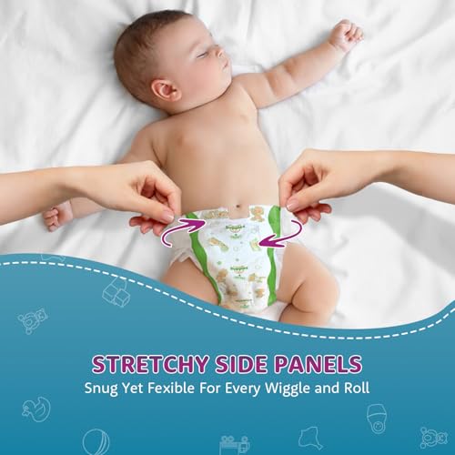 Image of Amazon Brand - Supples Premium Small Taped Diapers | Derma Tested, Extra Soft, High Absorbency with Wetness Indicator & Umbilical Cut Design, 12 Hrs Absorption | Small | 4-8 Kg | 64 Count
