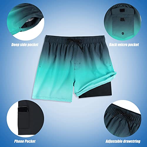 Milankerr Compression Shorts For Men Compression Lined,Swim Trunks With Boxer Brief Lining,Mens Swim Shorts With Breeze Knit Liner 5" Inseam #TOP3