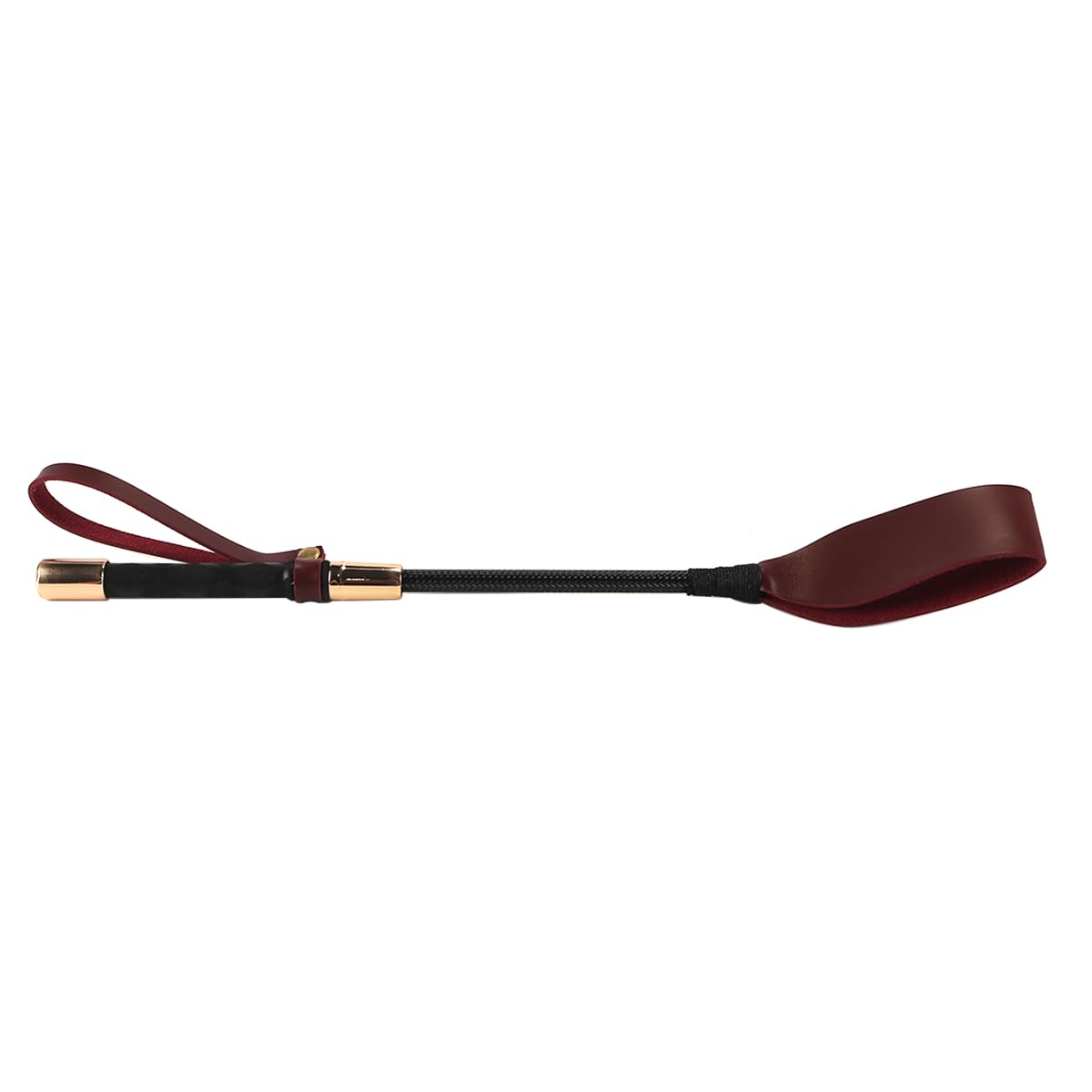 Fusta de 34 cm para caballo con mango de gel antideslizante (rojo retro)