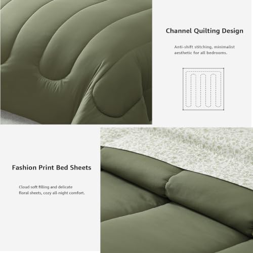 Image of Monbix Full Size Comforter Sets - 7 Pieces Bed in a Bag Full Bedding Set