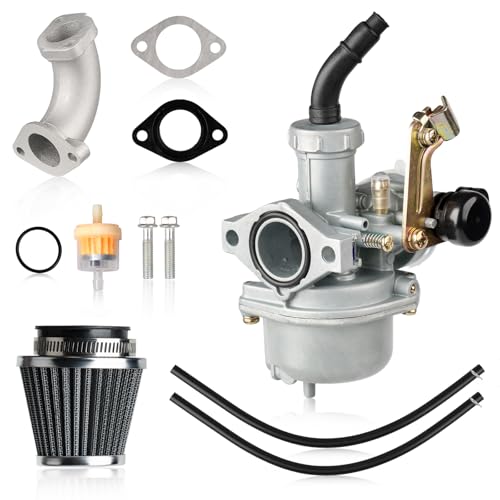 PZ22 Carburetor Kit 22mm with Cable Choke 38mm Air Filter & Intake Pipe Gasket for 110cc 125cc Pit Bike ATV Quad Compatible with Apollo SSR Taotao Coolster Sunl Roketa CRF50 CRF110 XR 50 70