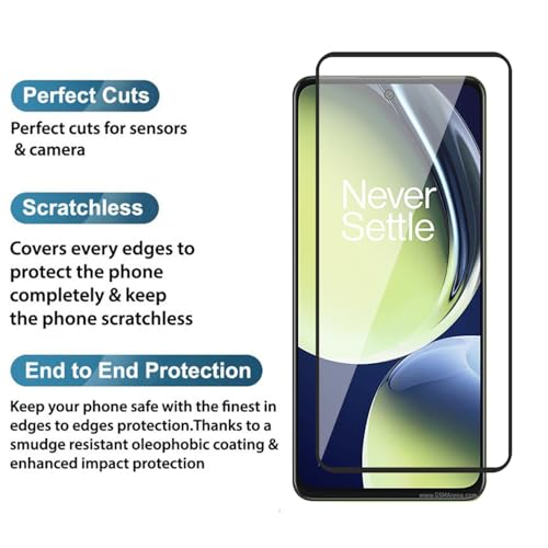 Image of POPIO Military-Grade Gorilla Tempered Glass for OnePlus Nord CE 3 Lite (Black) 9H Hardness, Edge-to-Edge Full Coverage, Anti-Scratch, Bubble-Free, Ultra Clear HD Glass, Oleophobic Coating, Face ID Compatible