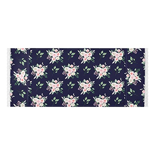 Washing Machine Cover,51.2 x 22 Pink Yellow Flower Washer and Dryer Covers for The Top,Refrigerator Fridge Dust Cover with Storage Bag
