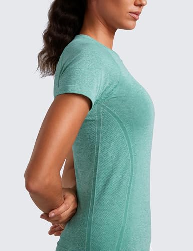 Image of CRZ YOGA Seamless T-Shirt Hip Length | Training, Chafe-Free, Slim Fit, Raglan Sleeves, Mesh Vents, Workout, Short Sleeve Tops for Women