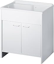 Negrari PVC Resin Washbasin for Wet Rooms, Durable, Waste Kit Included, W80 x D50 x H85, White