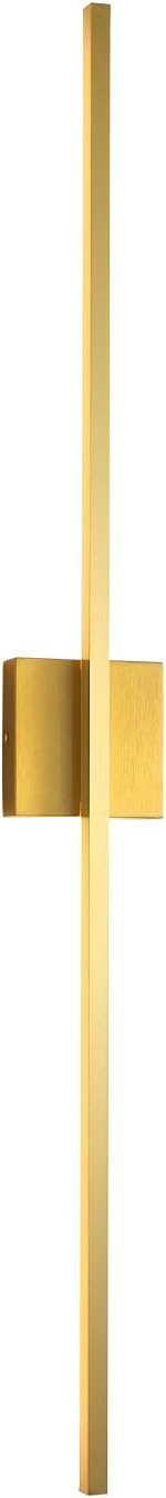 Wall Sconces Set of Two, LED Dimmable Sconces Wall Lighting, Brushed Gold Modern Wall Sconce Light for Bathroom, Living Room, Bedroom, Hardwied 3000K 40''