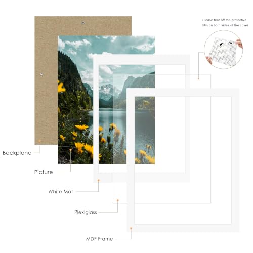 Image of Picrit 18x24 White Poster Frame, Picture Frame for Wall, 3 Pack