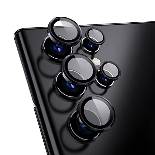 Xfilm for Samsung Galaxy S22 Ultra Camera Lens Protector Individual Lens Protectors with Alignment Fram Scratch Resistant HD Clear Camera Screen Protective Cover Case Friendly (Black)