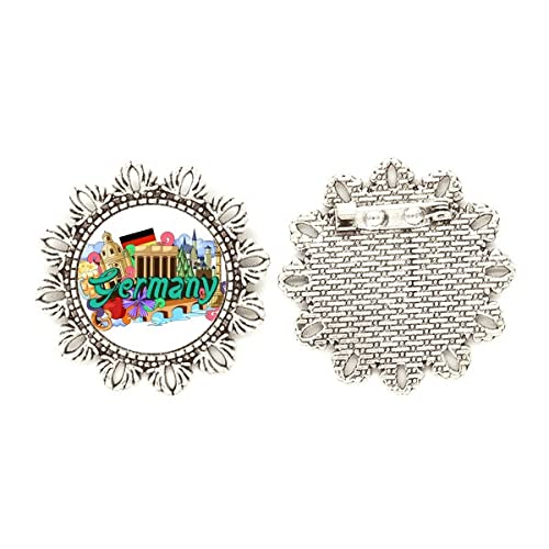 Broche de plata de flor de cisne St Castle Beer Alemania talla mediana joya coleccionable