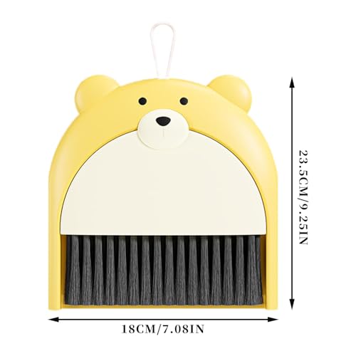 minii-Kehrschaufel- und Bürstenset – Kleines Kehrschaufel- und Bürstenset, minii-Handbesen-Kehrschaufel | Bürobesen-Kehrschaufel-Set mit Cartoon-Bär-Muster – Bild 8