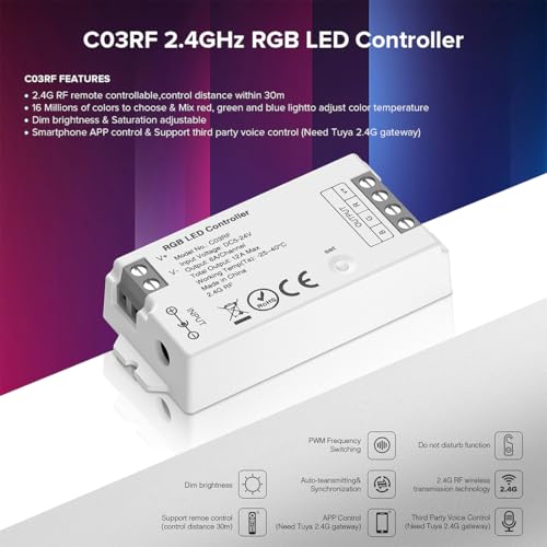SEZO 2.4G RF RGB LED Controller para control de zonas múltiples 2