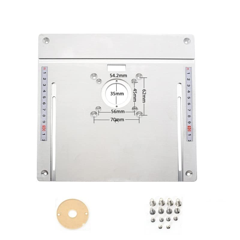 Placa de inserción de mesa de enrutador de aluminio, tablero abatible de fresado de madera eléctrico con juego de guía de calibre de inglete, sierra de mesa, banco de trabajo for carpintería Herramien