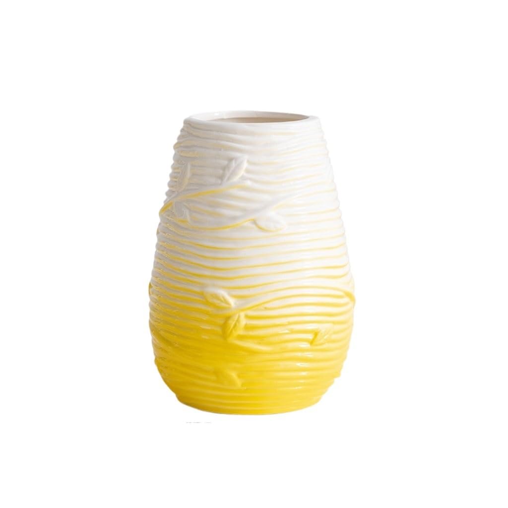 Vase Ceramic Vase Office Hydroponic Flower Device Home Entrance Living Room Flower Arrangement Ornaments Ceramic Vase(A)