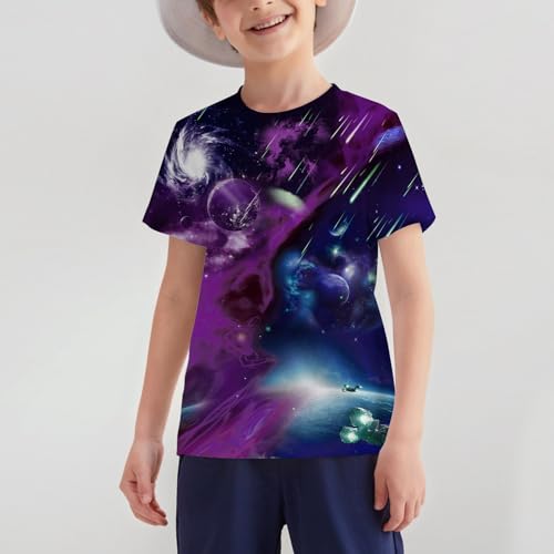 Image of Hgvoetty Boys Girls Graphic T-Shirts Kid 3D Casual Tops Tees for 6-16 Years | Youth Novelty Shirts, Bright Eye-Catching Design, Lightweight and Soft Material, Suit for Daily Sport, Party and School Wear