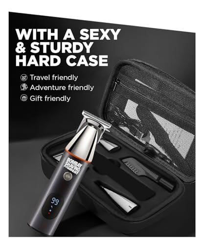Bombay Shaving Company Full Body Trimmer With Hard Travel Case | 5 Magnetic Attachments, Multi Length Settings Comb, Detachable Blades, Type C Flash Charging, IPX6 Waterproof | Multi-grooming | Travel Trimmer Case | Gifts For Men