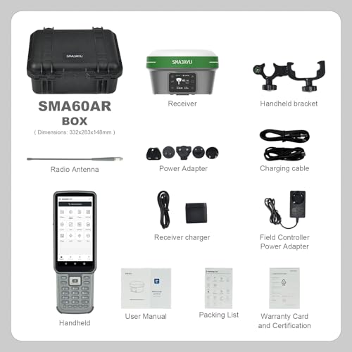 Image of SMA60 AR Visual Photogrammetry RTK GNSS Survey System | Dual Cameras for AR Stakeout & Image Measurement, OLED Display, 60 Tilt, IP68, 4G UHF WiFi Bluetooth, High Precision Land Survey Equipment