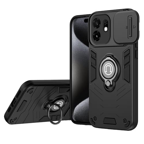Compatible with Infinix itel A100C Case with Kickstand & Slide Camera Cover, Shockproof Military-Grade Rugged Protective Compati