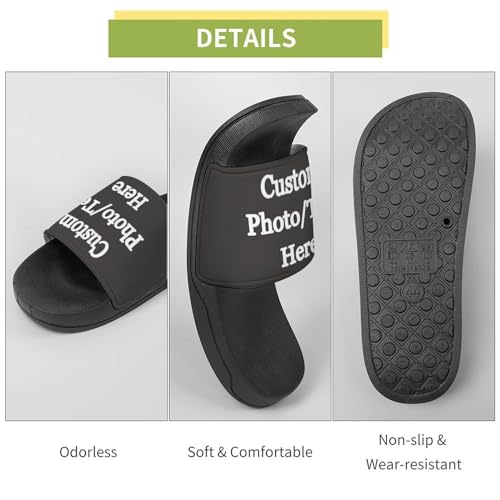 Generic Custom Slides Slippers Personalized Slippers Sandals with Photo Name Text Bathroom Slippers for Men Women 5